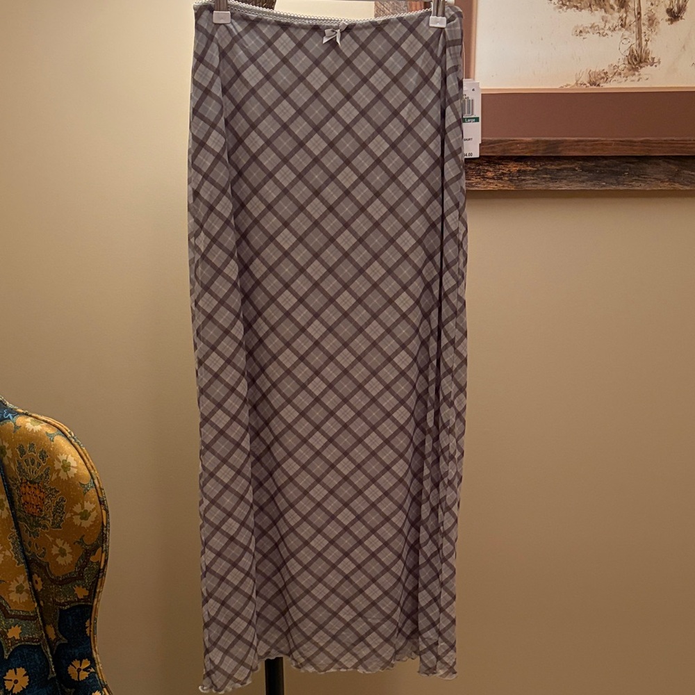 Hippie Rose Juniors' Sage Plaid Maxi Skirt/NWT/L - Picture 13 of 14